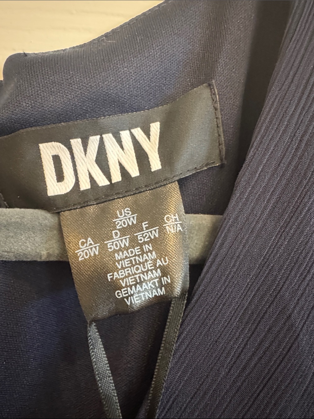 DKNY Navy Blue Midi Dress with Side Knot - Picture 3 of 4